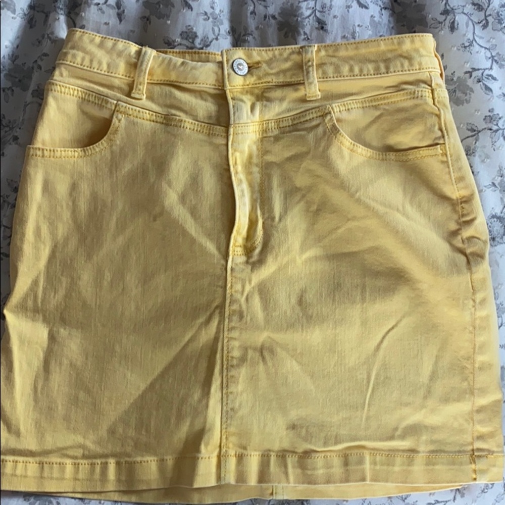 Hollister Yellow Denim Skirt